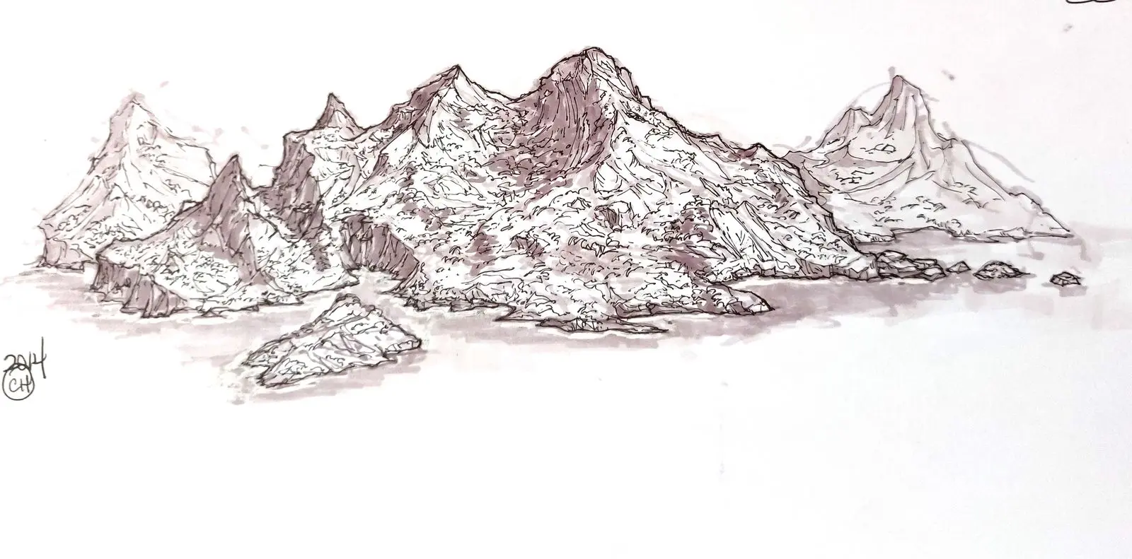Drawn by hand